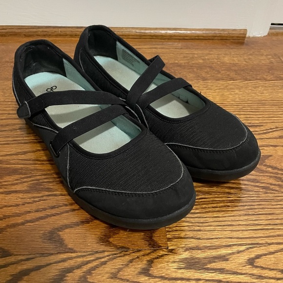 Abeo Maxlite Black Slip On Velcro Crossover Double Strap Comfort Shoe Size 10 - Picture 1 of 11